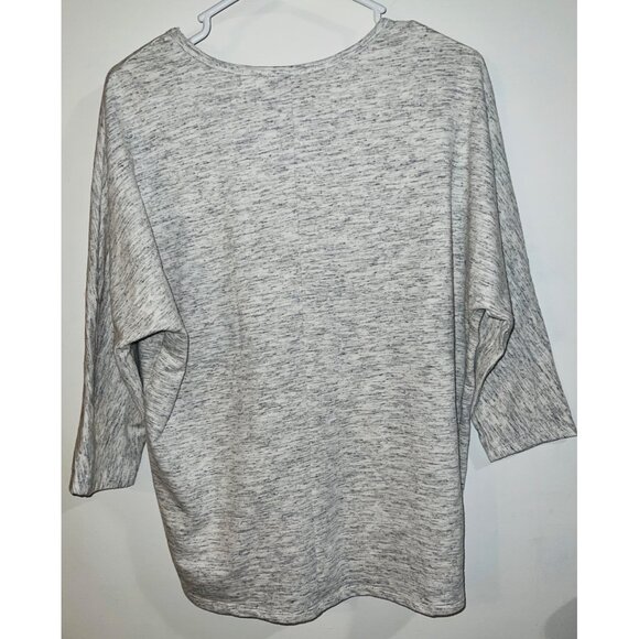 Democracy Womens Embellished Top Size M Gray Cotton/Polyester/Rayon Blend 3/4 Sl - Picture 2 of 5
